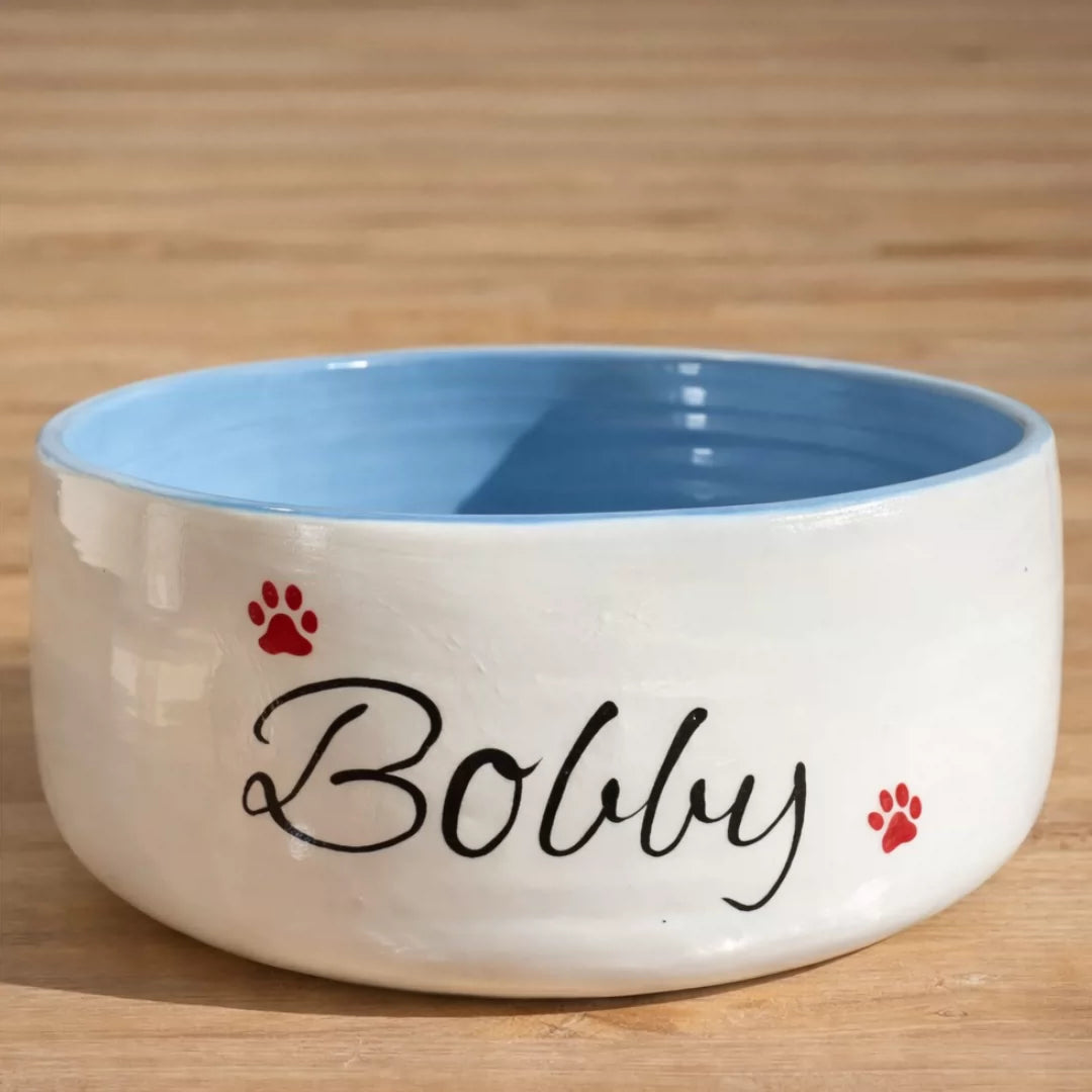 Personalized 3D Dog Cat Face Ceramic Slow Feeder Bowl