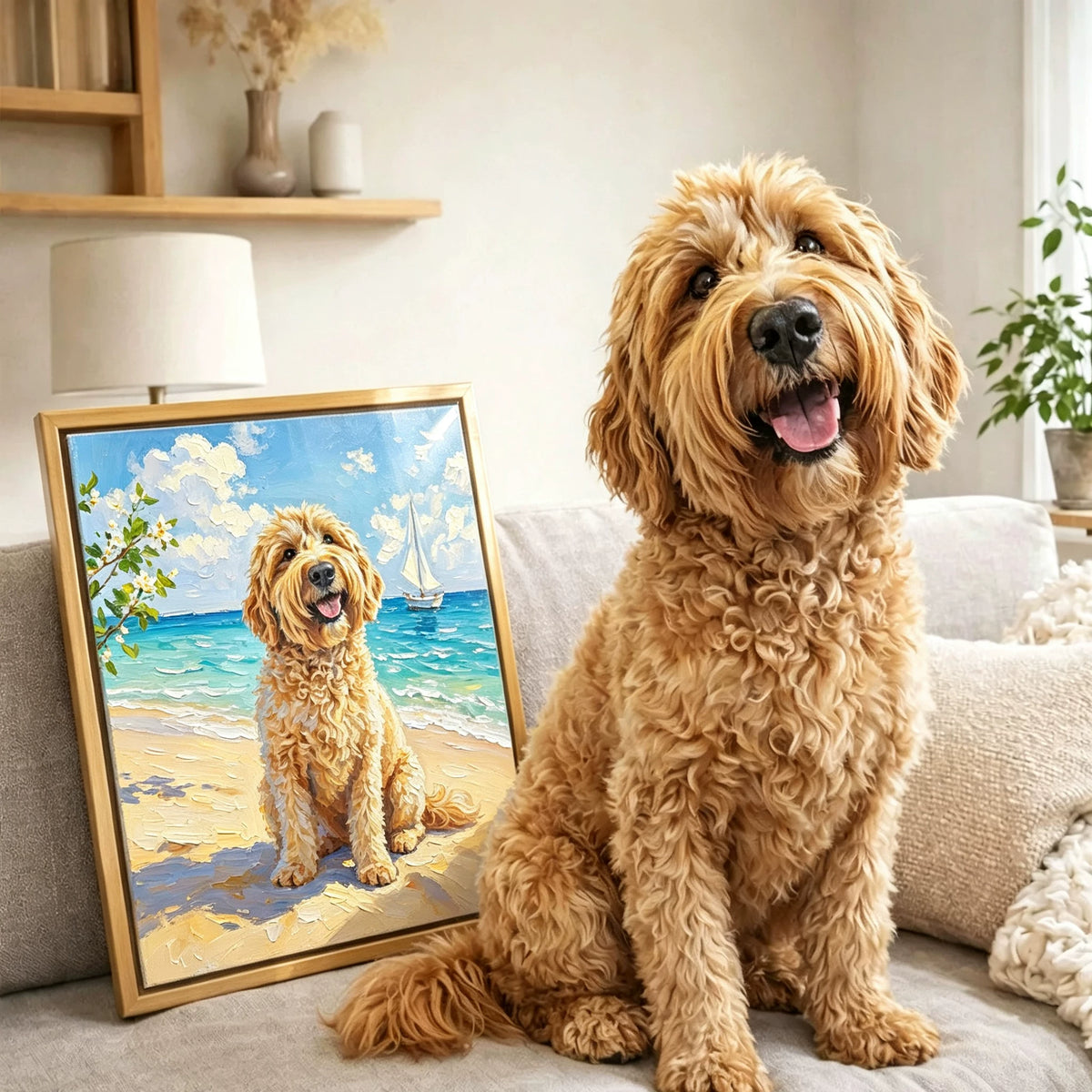 Custom 3D Textured Pet Canvas Art — Hand-Painted Portrait