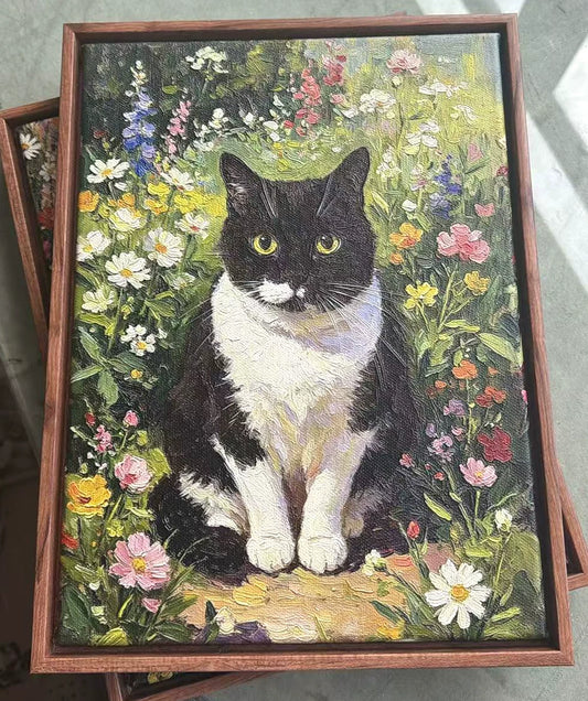 Custom 3D Textured Pet Canvas Art — Hand-Painted Portrait