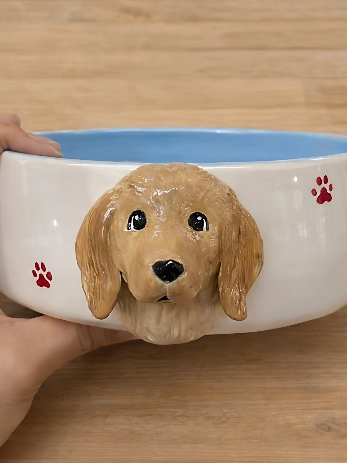 Personalized 3D Dog Cat Face Ceramic Slow Feeder Bowl